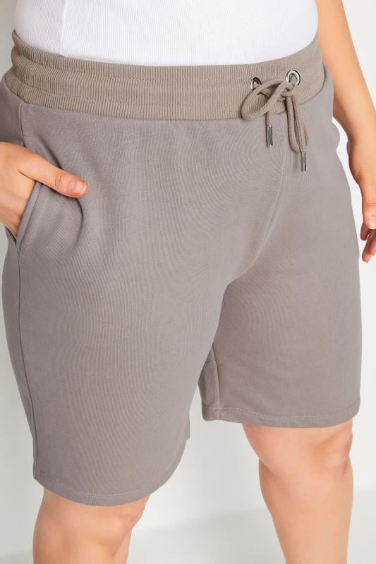 YOURS Plus Size Beige Brown Jogger Shorts | Yours Clothing 4