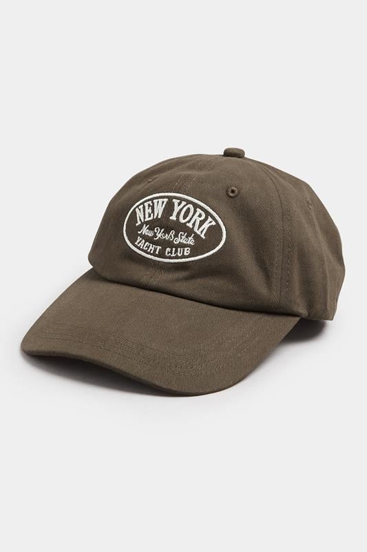 Brown 'New York' Slogan Baseball Cap