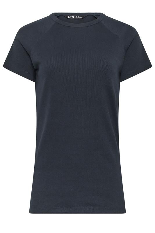 LTS Tall Women's Navy Blue Ribbed T-Shirt | Long Tall Sally 5