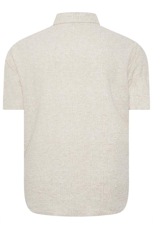 BadRhino Big & Tall Natural Brown Short Sleeve Textured Jersey Shirt | BadRhino 7