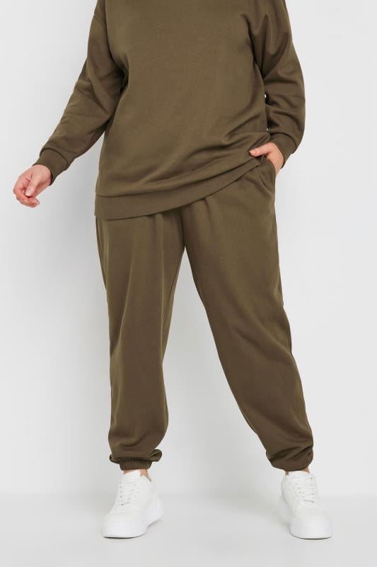 YOURS Plus Size Mocha Brown Cuffed Hem Joggers | Yours Clothing 1