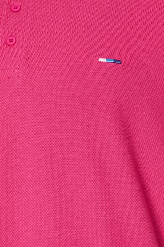 BadRhino Big & Tall Pink & White Tipped Polo Shirt | BadRhino 5