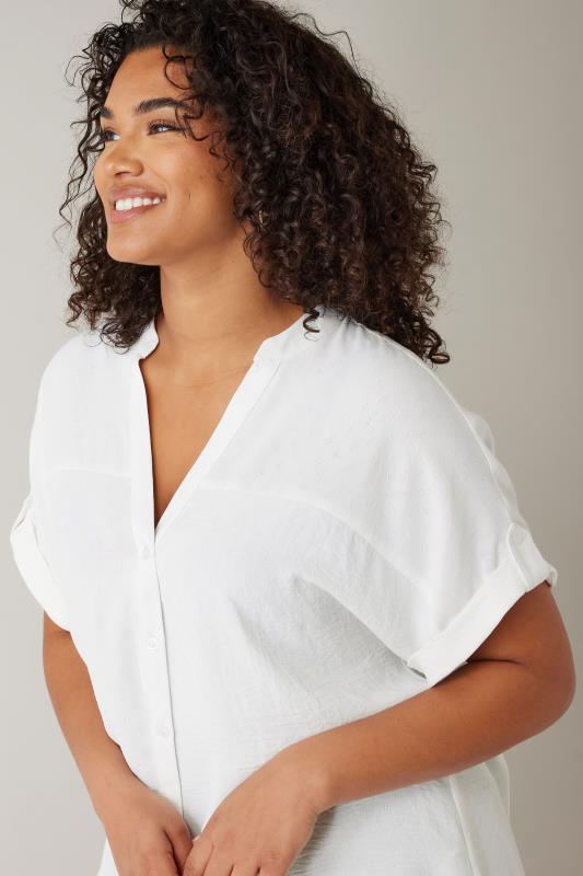 EVANS Plus Size White Short Sleeve Blouse | Evans 4