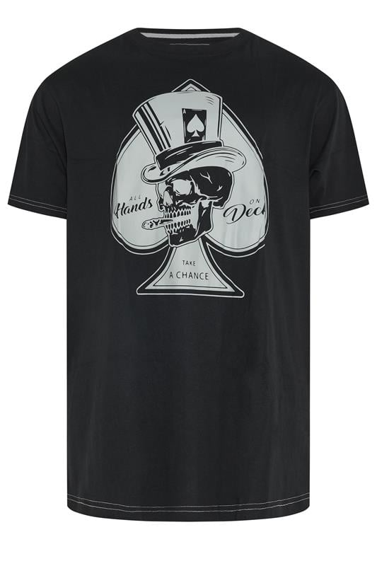 KAM Big & Tall Black Ace of Spades Skull T-Shirt | BadRhino 1