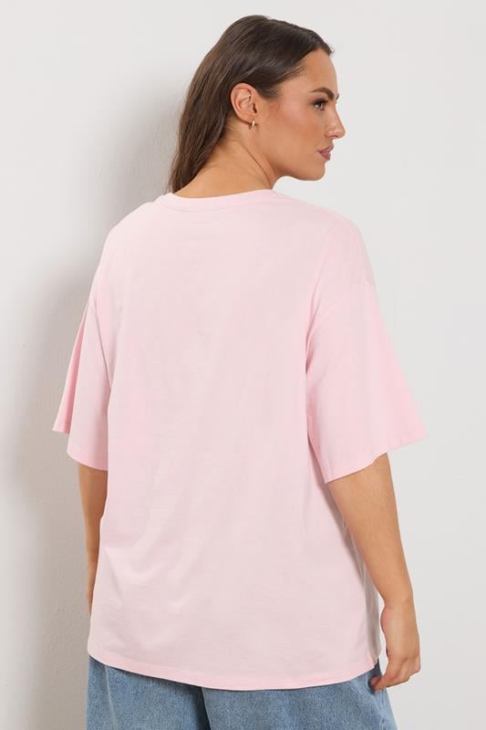 YOURS Plus Size Pink 'Cherish' Cherry Slogan T-Shirt | Yours Clothing 2