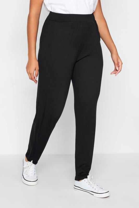 Women's  M&Co Black Soft Jersey Hareem Trousers