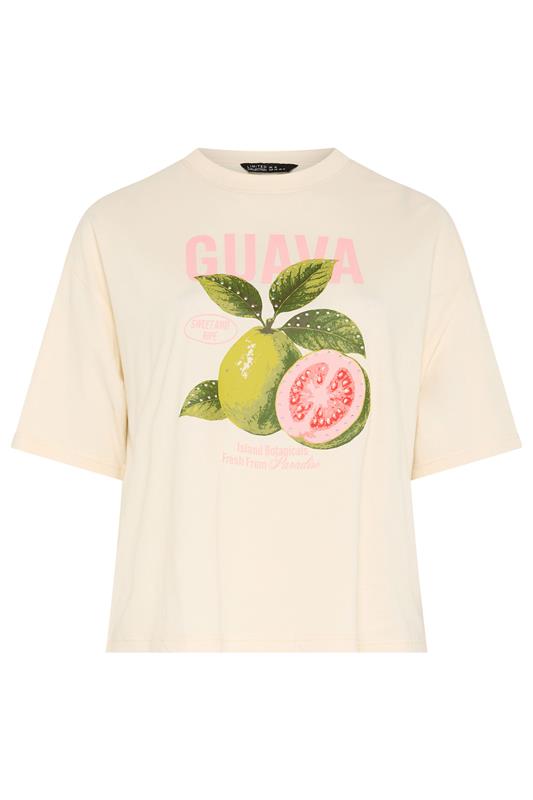 LIMITED COLLECTION Plus Size Ivory White 'Guava' Stud T-Shirt | Yours Clothing 5