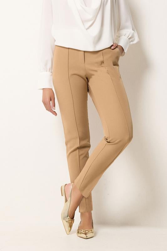 M&Co Natural Brown Pintuck Tailored Trousers