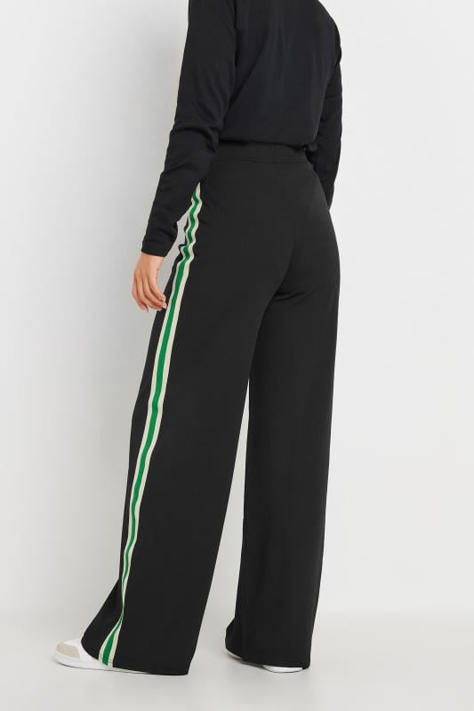 LTS Tall Women's Black & Green Side Stripe Wide Leg Trousers | Long Tall Sally 3