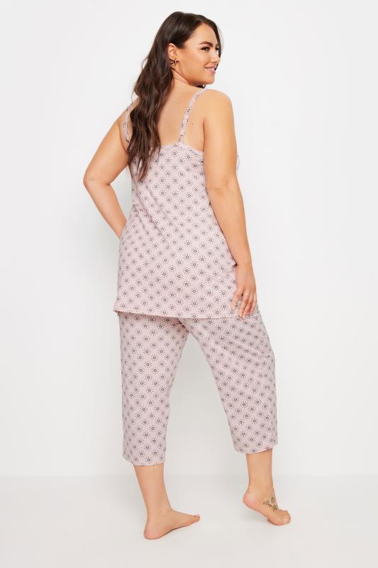 YOURS Plus Size Pink Star Print Pyjama Set | Yours Clothing 4