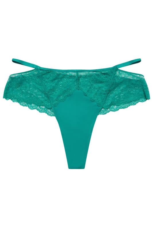 Plus Size  City Chic Green Lace Thong