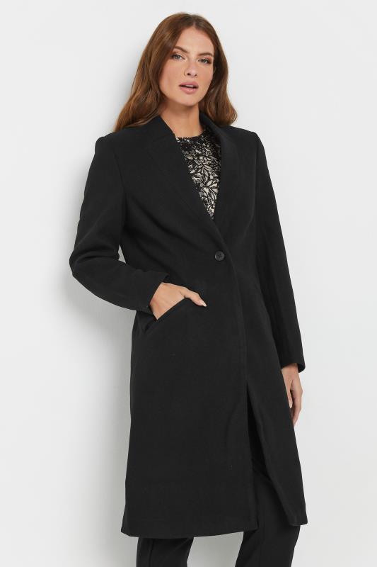 Women's  M&Co Black Midi Tailored Formal Coat