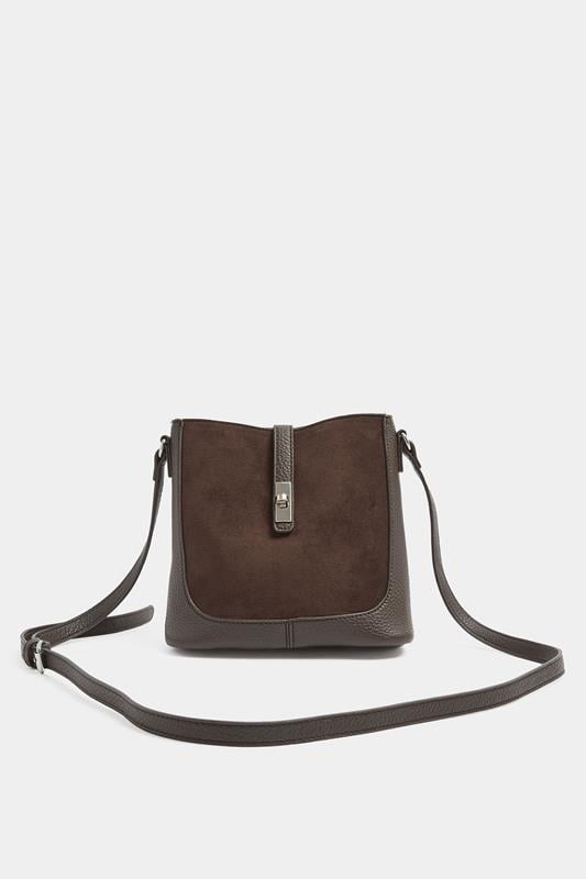 Yours Chocolate Brown Faux Suede Cross Body Bag