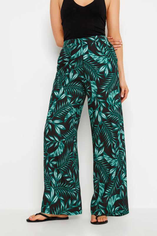 LTS Tall Women's Black Tropical Print Wide Leg Trousers | Long Tall Sally 3