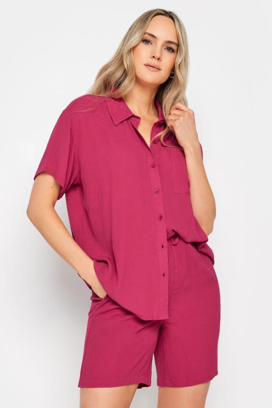 LTS Tall Womens Pink Textured Shirt | Long Tall Sallly 2