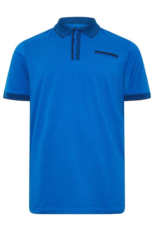 BadRhino Big & Tall Blue Chambray Pocket Polo Shirt | BadRhino 5