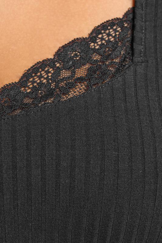 YOURS Plus Size Black Lace Insert Swing Top | Yours Clothing 4