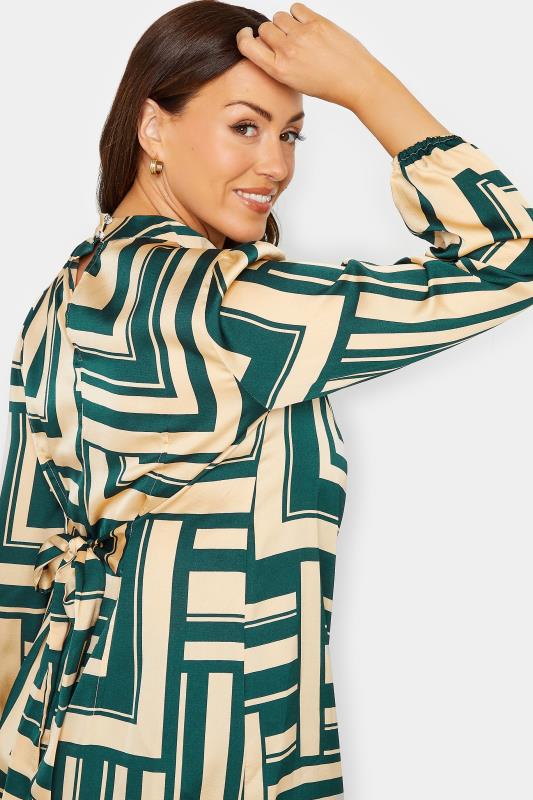 M&Co Green Geometric Print High Neck Tunic Blouse | M&Co 5