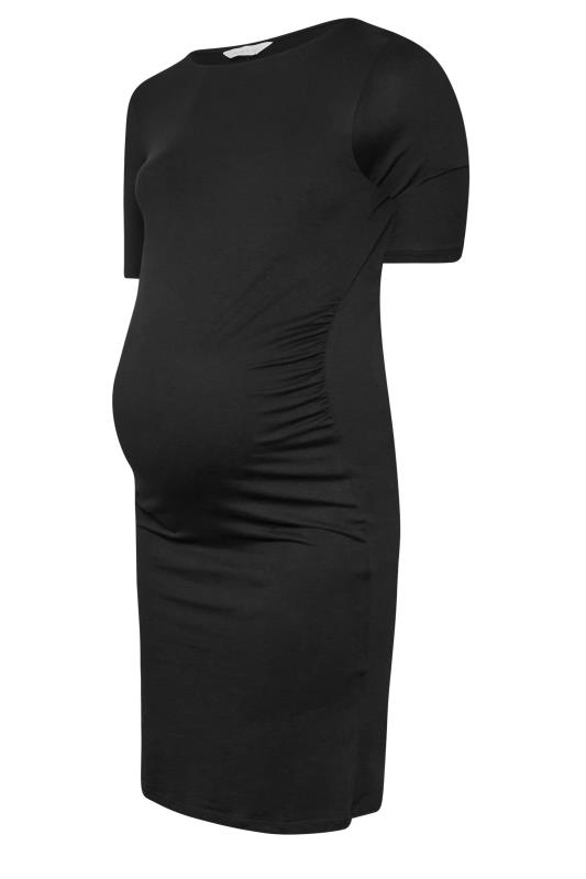 BUMP IT UP MATERNITY Plus Size Black Short Sleeve Midi Dress | Yours Clothing  6