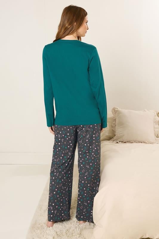 M&Co Green 'Cosy Sleep Club' Wide Leg Pyjama Set | M&Co 4