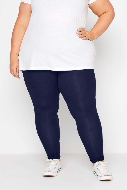 Plus Size Navy Blue Soft Touch Leggings | Yours Clothing 6