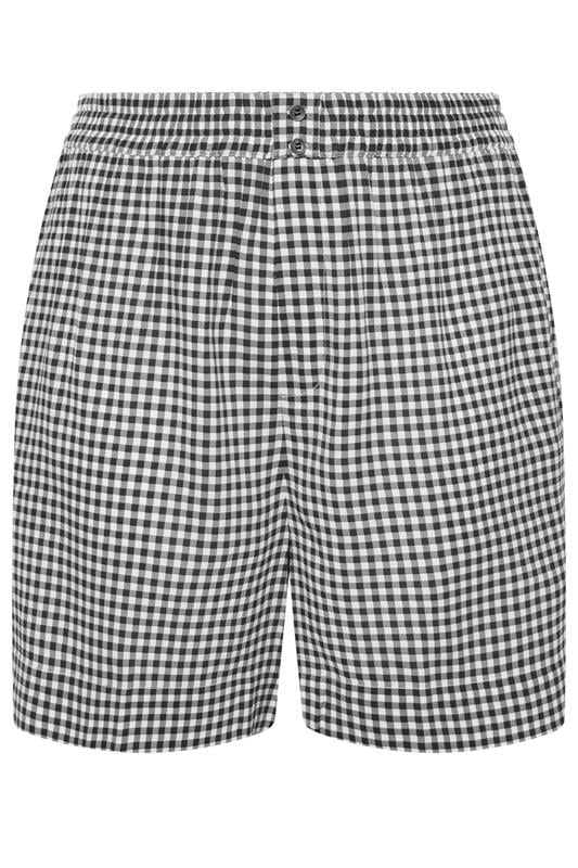 YOURS Plus Size Black Gingham Shorts | Yours Clothing 1