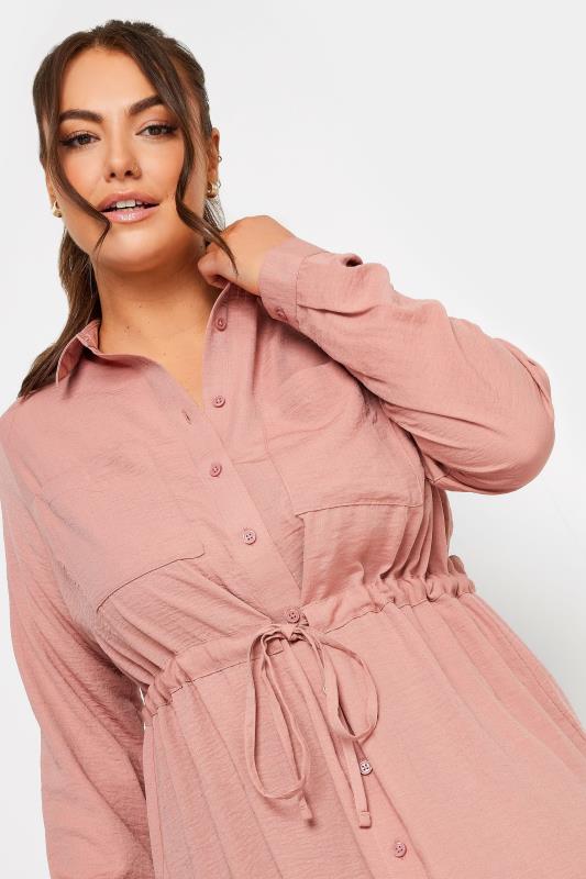 YOURS Curve Plus Size Pink Utility Tunic Shirt | Yours Clothing  5