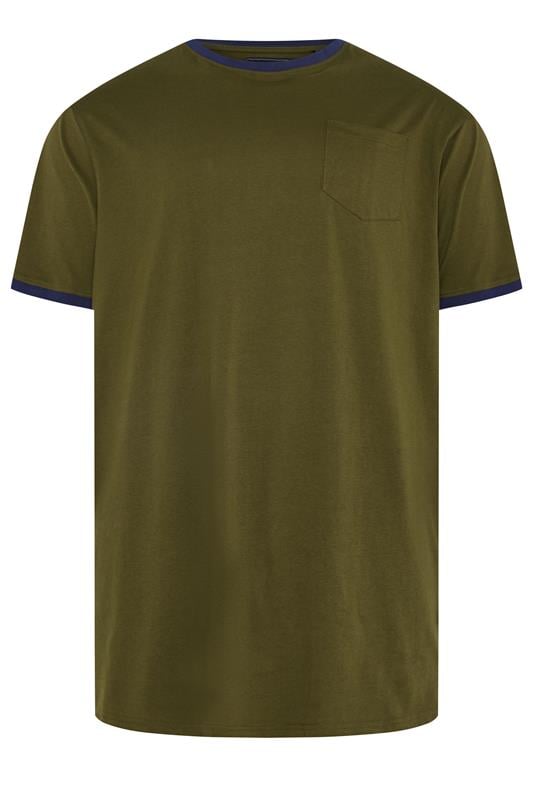 KAM Big & Tall Olive Green Ringer T-Shirt | BadRhino 4