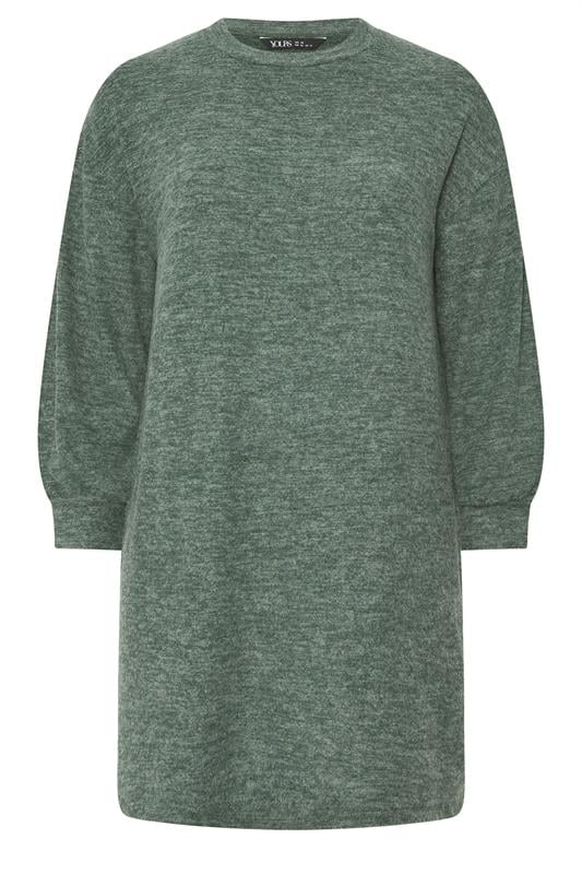 YOURS Plus Size Green Soft Touch Jumper Dress | Yours Clothing 5