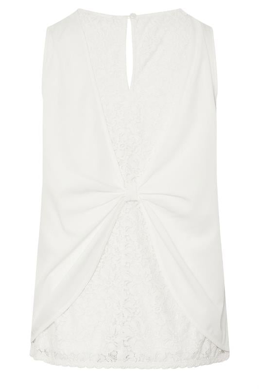 YOURS Plus Size Ivory White Lace Insert Vest Top | Yours Clothing 6