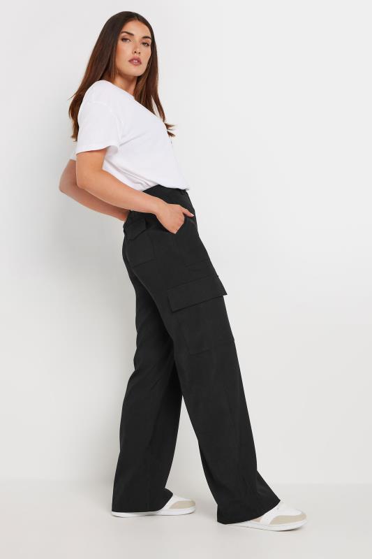 Tall  LTS Tall Black Cargo Pocket Wide Leg Trousers