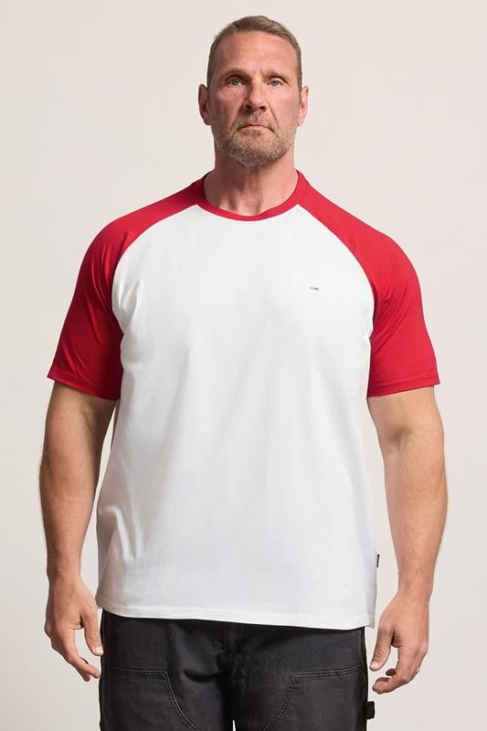 BadRhino Big & Tall Red & White Raglan T-Shirt