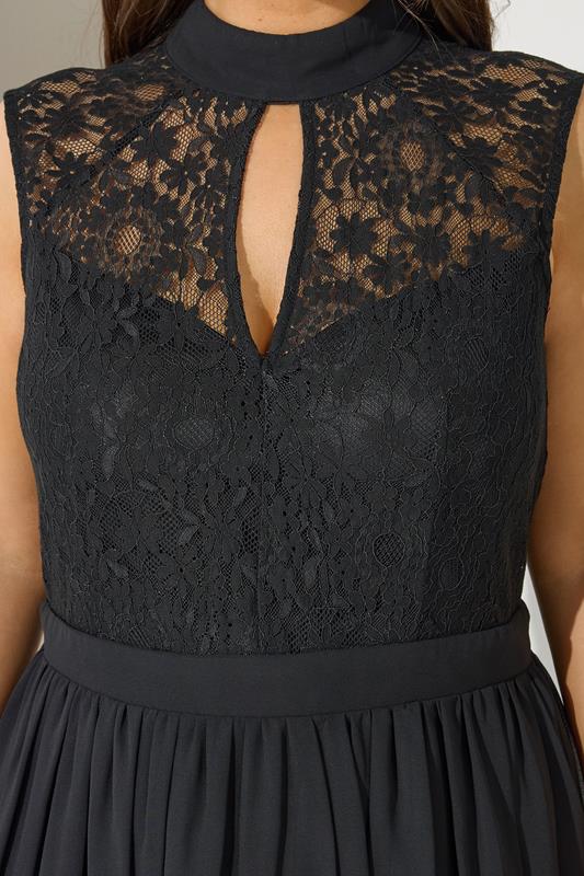 YOURS LONDON Plus Size Black Lace Sleeveless Keyhole Dress | Yours Clothing 5