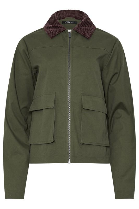 LTS Tall Green Cotton Cord Collar Barn Jacket | Long Tall Sally 5