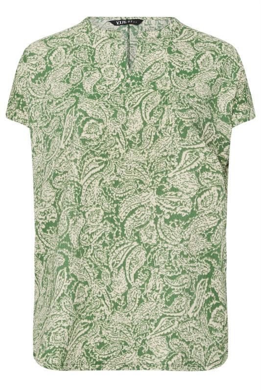 YOURS Curve Green Paisley Print Textured Blouse | Yours  6