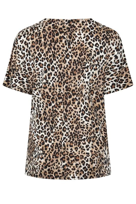 YOURS Plus Size Brown Leopard Pleated Front Top | Yours Clothing 6