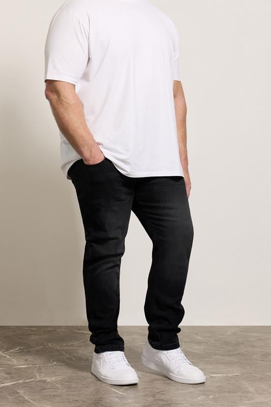 D555 Big & Tall Grey Tapered Stretch Jeans