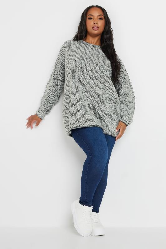 YOURS Plus Size Grey Knitted Jumper | Yours Clothing 3