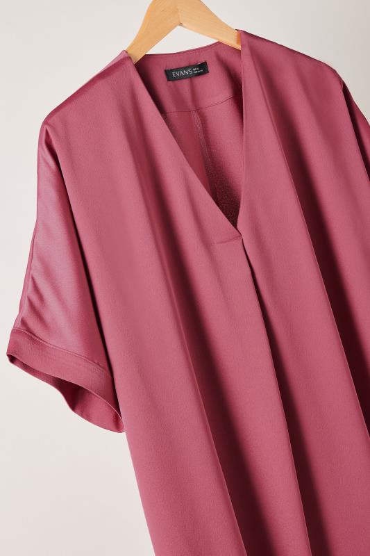 EVANS Plus Size Dusky Pink Pleat Front Blouse | Evans 7