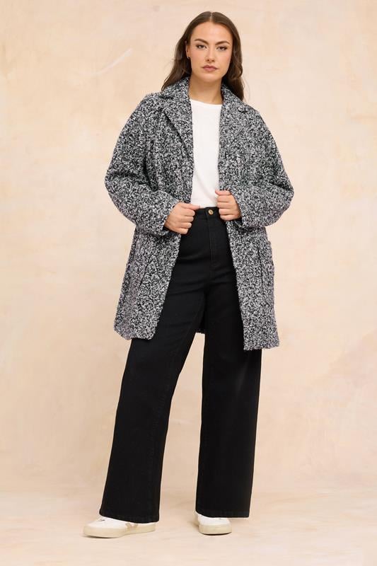 EVANS Plus Size Grey Boucle Formal Coat | Evans 6