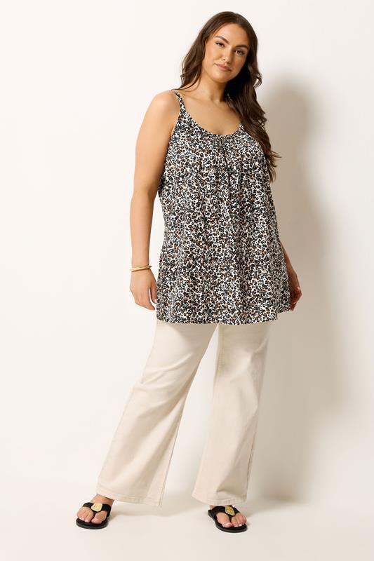 YOURS Plus Size Brown Leopard Print Vest Top \ Yours Clothing 1
