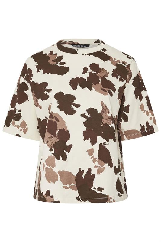 LIMITED COLLECTION Plus Size Natural Brown Cow Print T-Shirt | Yours Clothing   5