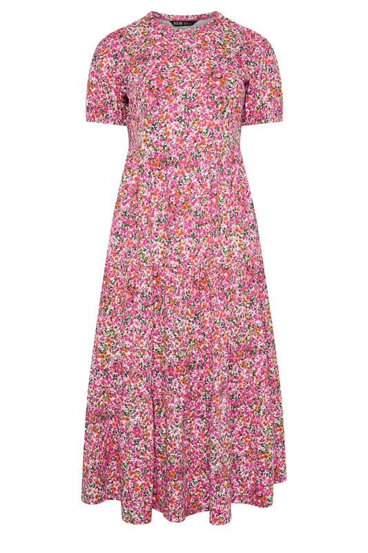 YOURS Plus Size Pink Floral Summer Dress | Yours Clothing 5