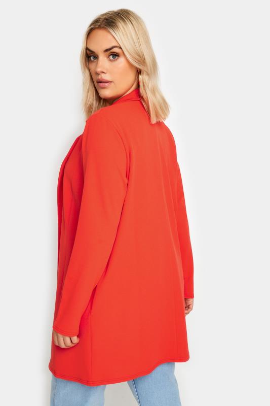YOURS Curve Plus Size Orange Scuba Blazer | Yours Clothing 3