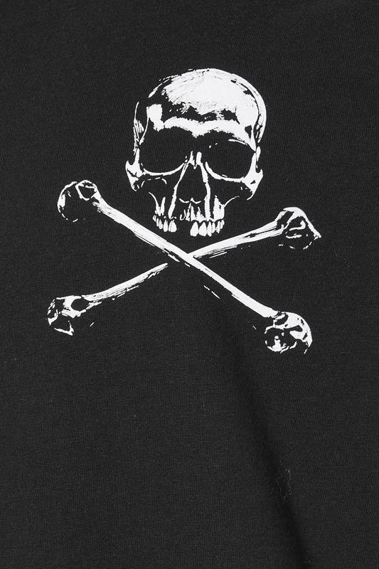 BadRhino Big & Tall Black Skull & Crossbones Graphic T-Shirt 6
