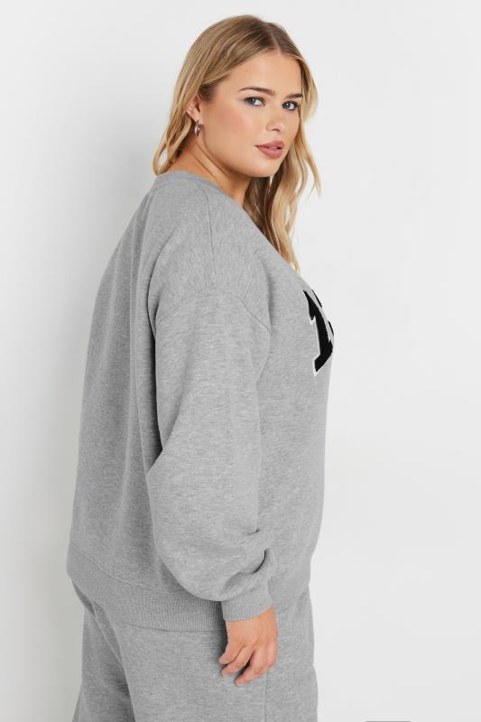 YOURS Plus Size Light Grey '1980' Slogan Sweatshirt | Yours Clothing  4