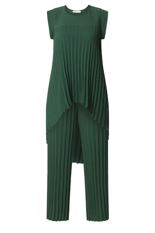 YOURS LONDON Plus Size Green Pleated Set | Yours Clothing 6