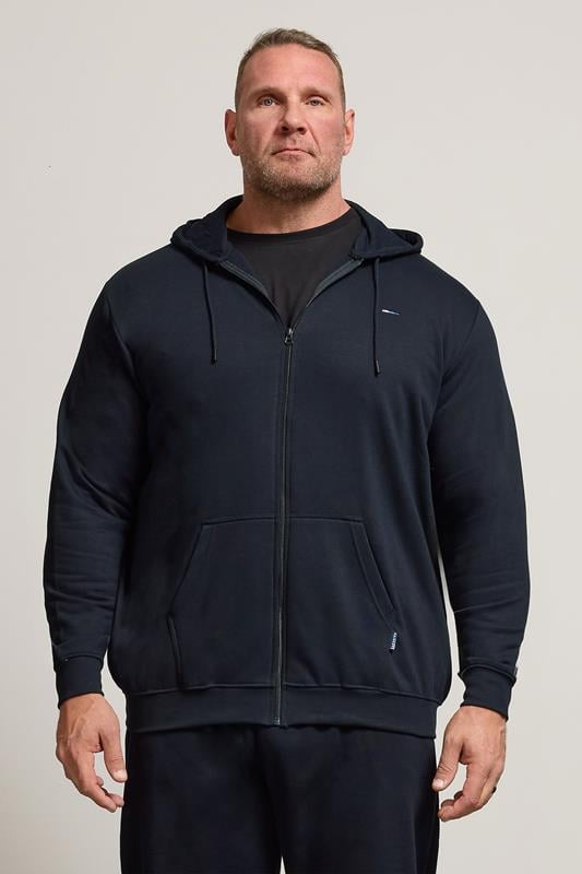 BadRhino Big & Tall Navy Blue Zip Through Hoodie