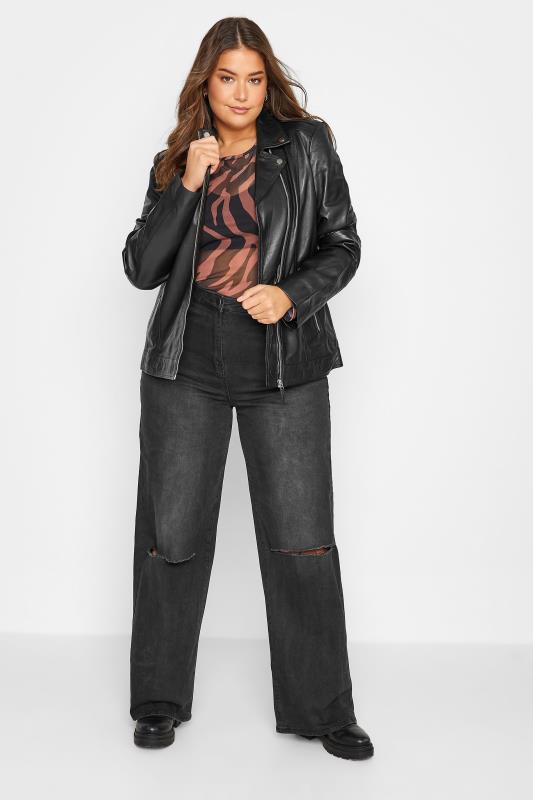 LTS Tall Women's Black Leather Biker Jacket | Long Tall Sally 2