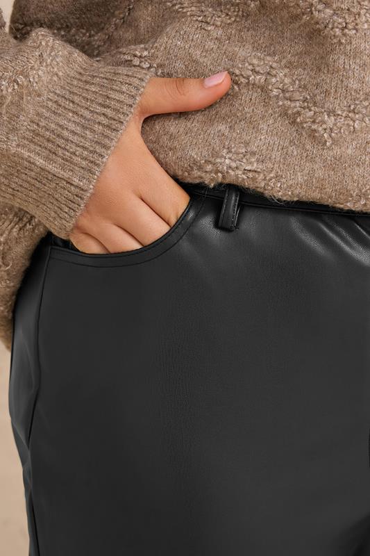 EVANS Plus Size Black Faux Leather Trousers | Evans 4
